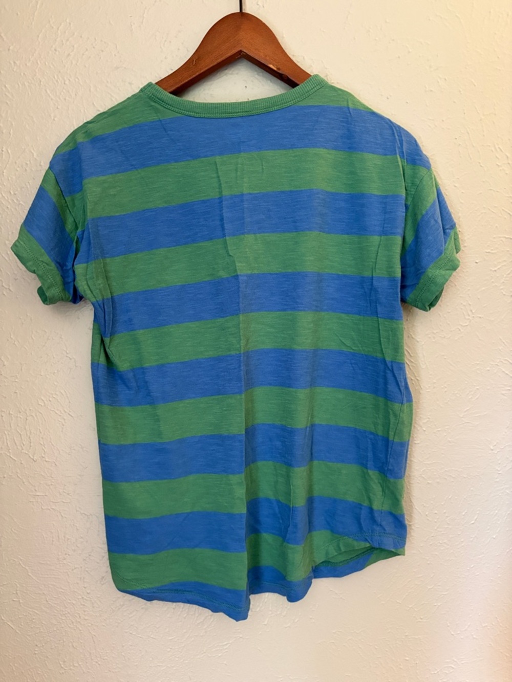 Madewell Blue and Green Striped Short Sleeve Tee - Picture 3 of 3